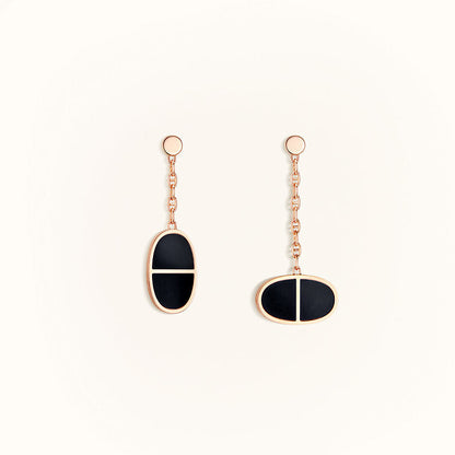 [Violet JW]CHAINE VERSO BLACK CERAMIC EARRINGS