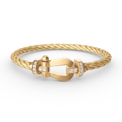 [Violet JW]FORCE LARGE HORSESHOE HALF DIAMOND BRACELET GOLD