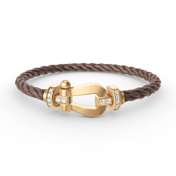 [Violet JW]FORCE LARGE HORSESHOE HALF DIAMOND BRACELET GOLD