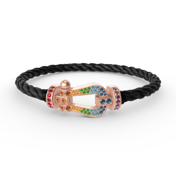 [Violet JW]FORCE LARGE HORSESHOE  COLORED DIAMOND BRACELET ROSE GOLD
