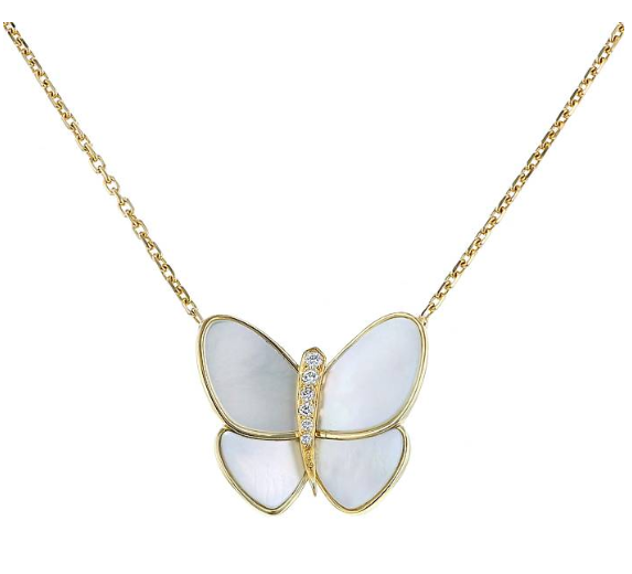 [Violet JW]BUTTERFLY GOLD MOP DIAMOND NECKLACE