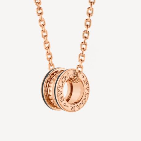 [Violet JW]ZERO 1 ROCK PEDANT PINK GOLD BLACK NECKLACE