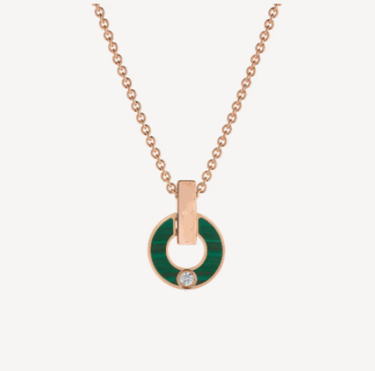 [Violet JW]GARI NECKLACE PINK GOLD MALACHITE