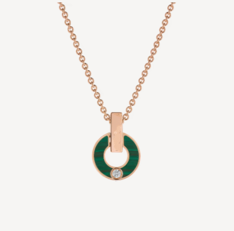 [Violet JW]GARI NECKLACE PINK GOLD MALACHITE
