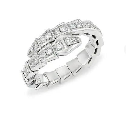 [Violet JW]SERPENTI RING SILVER DIAMOND PAVED 4MM