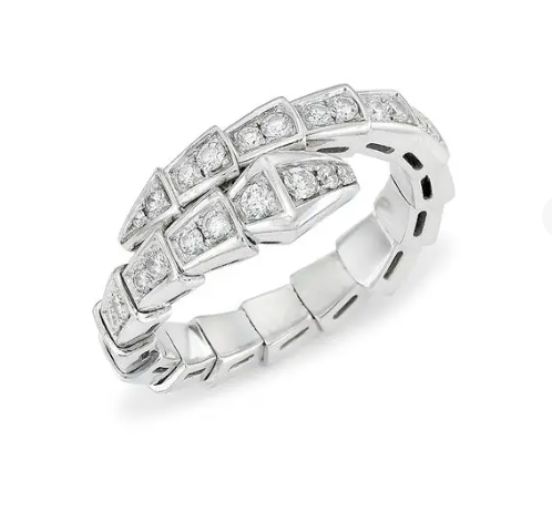 [Violet JW]SERPENTI RING SILVER DIAMOND PAVED 4MM