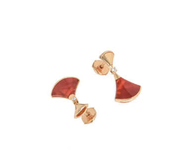[Violet JW]DREAM Carnelian PINK GOLD EARRINGS