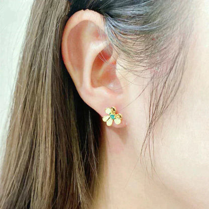 [Violet JW]FRIVOLE  FLOWER MALACHITE EARRINGS