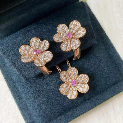 [Violet JW]FRIVOLE ROSE GOLD FLOWER DIAMOND NECKLACE