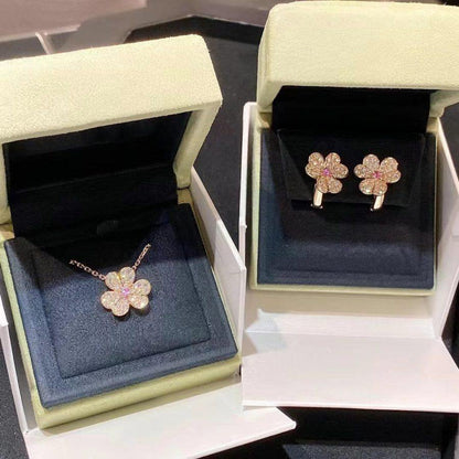 [Violet JW]FRIVOLE PINK GOLD FLOWER DIAMOND EARRINGS