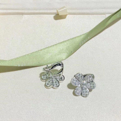 [Violet JW]FRIVOLE SILVER FLOWER DIAMOND EARRINGS