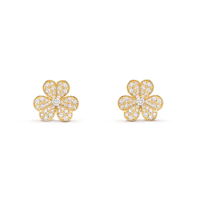 [Violet JW]FRIVOLE GOLD FLOWER DIAMOND EARRINGS
