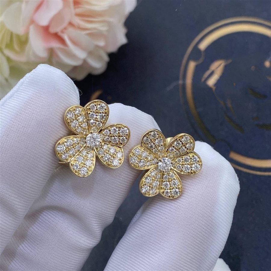 [Violet JW]FRIVOLE GOLD FLOWER DIAMOND EARRINGS