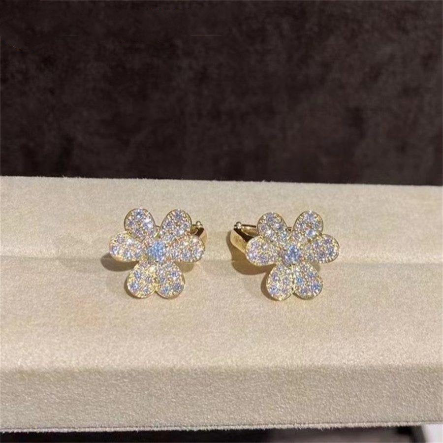 [Violet JW]FRIVOLE GOLD FLOWER DIAMOND EARRINGS