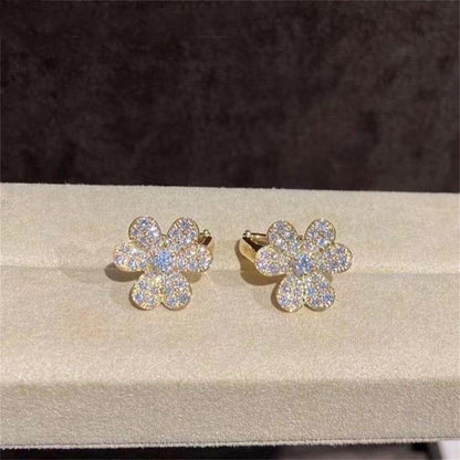 [Violet JW]FRIVOLE GOLD FLOWER DIAMOND EARRINGS