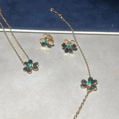 [Violet JW]FRIVOLE  FLOWER MALACHITE EARRINGS