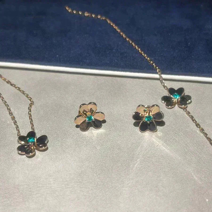 [Violet JW]FRIVOLE  FLOWER MALACHITE EARRINGS