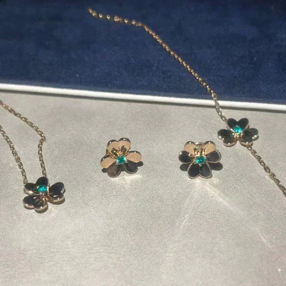 [Violet JW]FRIVOLE  FLOWER MALACHITE EARRINGS