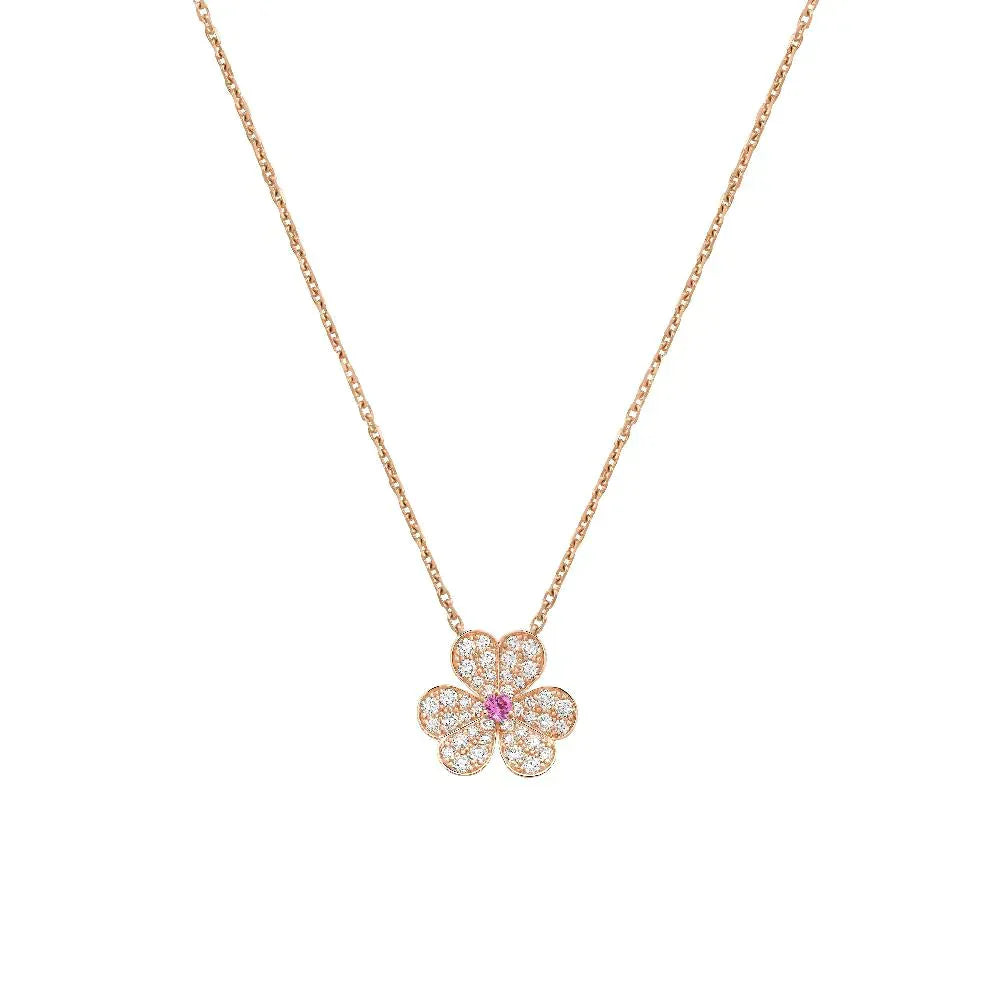 [Violet JW]FRIVOLE ROSE GOLD FLOWER DIAMOND NECKLACE