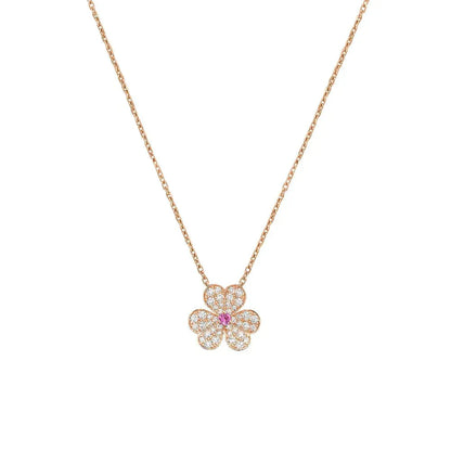 [Violet JW]FRIVOLE ROSE GOLD FLOWER DIAMOND NECKLACE