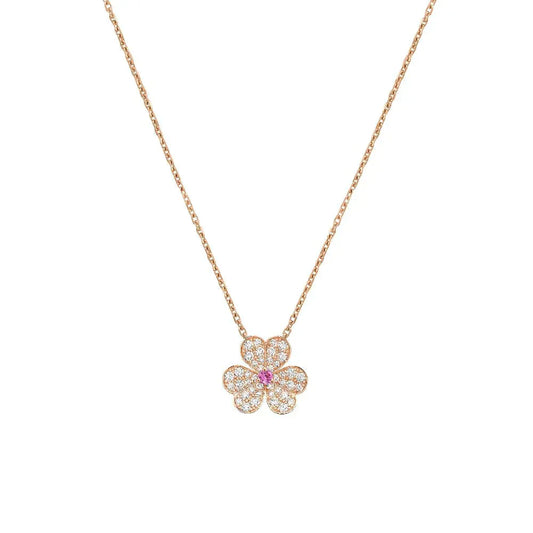 [Violet JW]FRIVOLE ROSE GOLD FLOWER DIAMOND NECKLACE