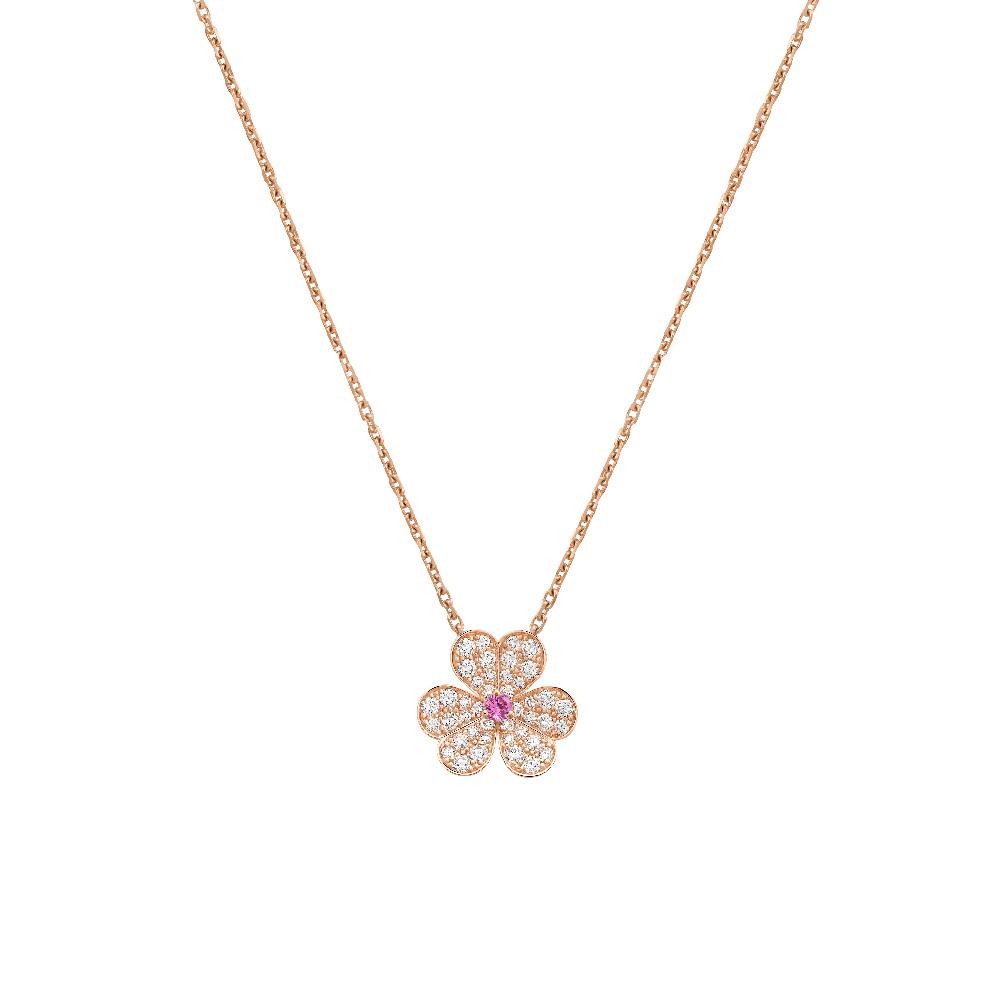 [Violet JW]FRIVOLE ROSE GOLD FLOWER DIAMOND NECKLACE