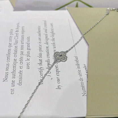 [Violet JW]CLOVER  SINGLE FLOWER BRACELET SILVER