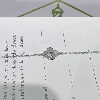 [Violet JW]CLOVER  SINGLE FLOWER BRACELET SILVER