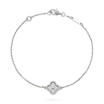 [Violet JW]CLOVER  SINGLE FLOWER BRACELET SILVER