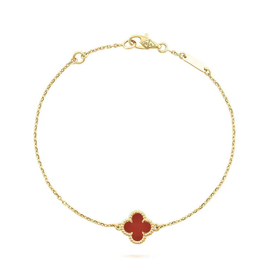 [Violet JW]CLOVER  CARNELIAN SINGLE FLOWER BRACELET