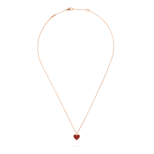 [Violet JW]SWEET CLOVER CARNELIAN HEART NECKLACE