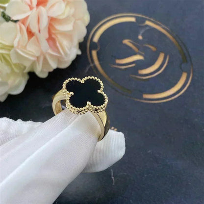 [Violet JW]CLOVER ONYX RING