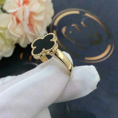 [Violet JW]CLOVER ONYX RING