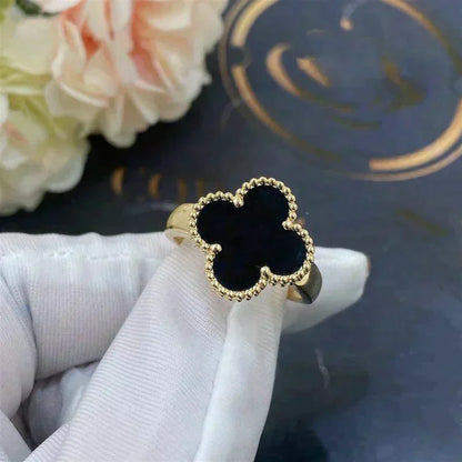 [Violet JW]CLOVER ONYX RING