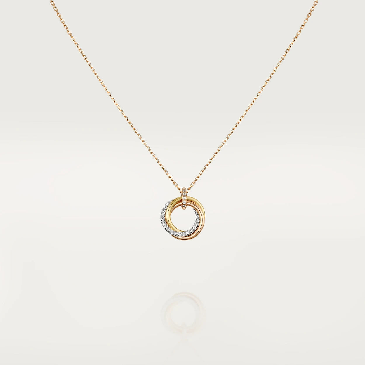 [Violet JW]TRINITY NECKLACE SILVER GOLD PINK GOLD DIAMONDS