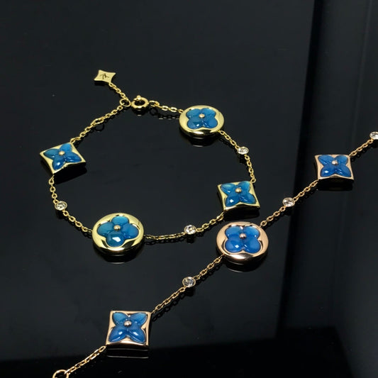 [Violet JW]STAR AND SUN 4 MOTIF BLUE BRACELET
