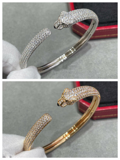 [Violet JW]PANTHERE FULL DIAMOND OPEN BRACELET