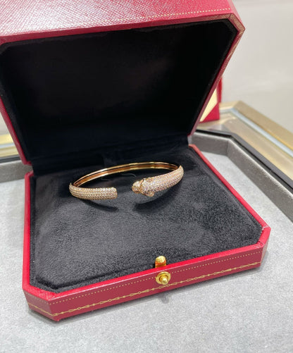 [Violet JW]PANTHERE FULL DIAMOND OPEN BRACELET