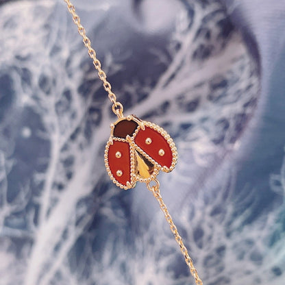 [Violet JW]LUCKY SPRING 1 MOTIF PINK GOLD BRACELET