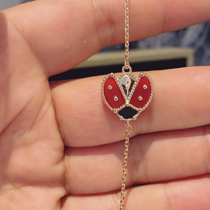 [Violet JW]LUCKY SPRING 1 MOTIF PINK GOLD BRACELET