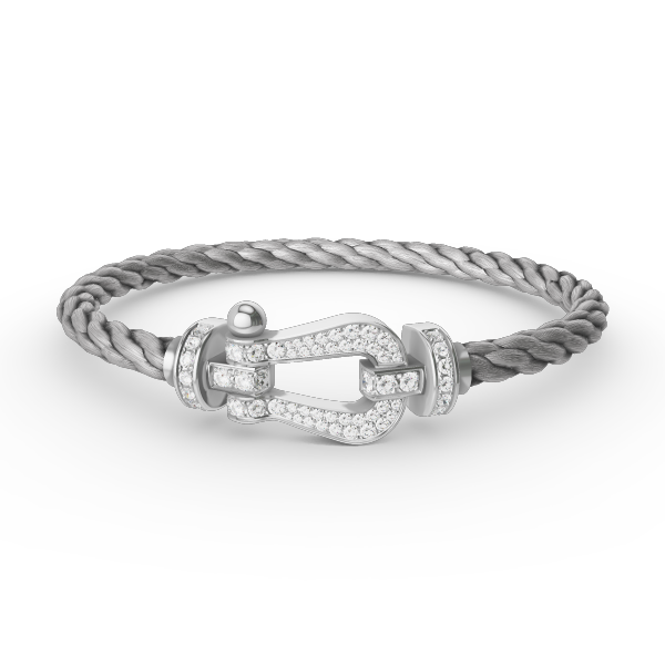 [Violet JW]FORCE LARGE HORSESHOE FULL DIAMOND BRACELET SILVER