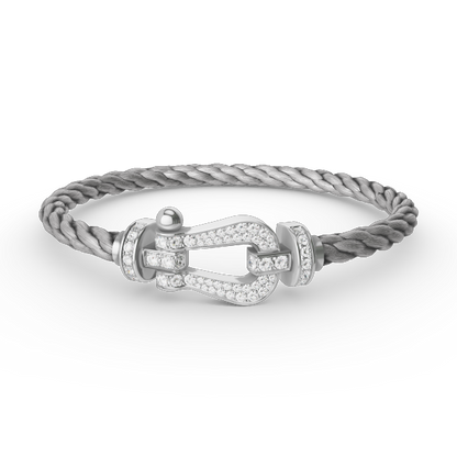 [Violet JW]FORCE LARGE HORSESHOE FULL DIAMOND BRACELET SILVER