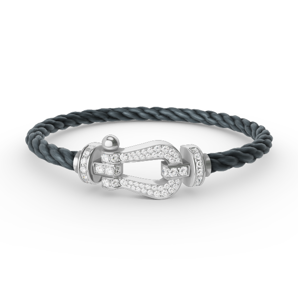 [Violet JW]FORCE LARGE HORSESHOE FULL DIAMOND BRACELET SILVER