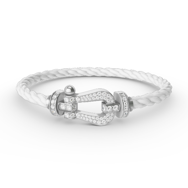 [Violet JW]FORCE LARGE HORSESHOE FULL DIAMOND BRACELET SILVER