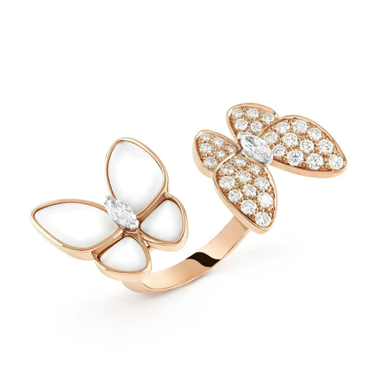 [Violet JW]TWIN BUTTERFLY DIAMOND MOP RING